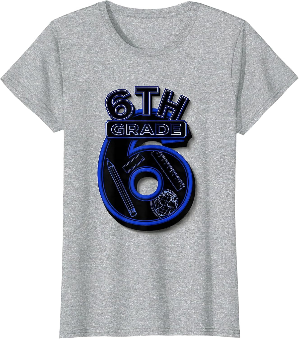 6th Grade Sign Painter Showcard Teacher Back To School T-Shirt - Heather Grey