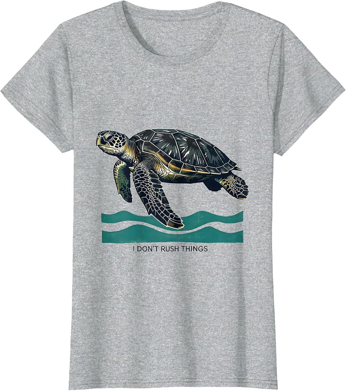 I Don't Rush Things Funny Sea Turtle Lover Humor T-Shirt - Heather Grey