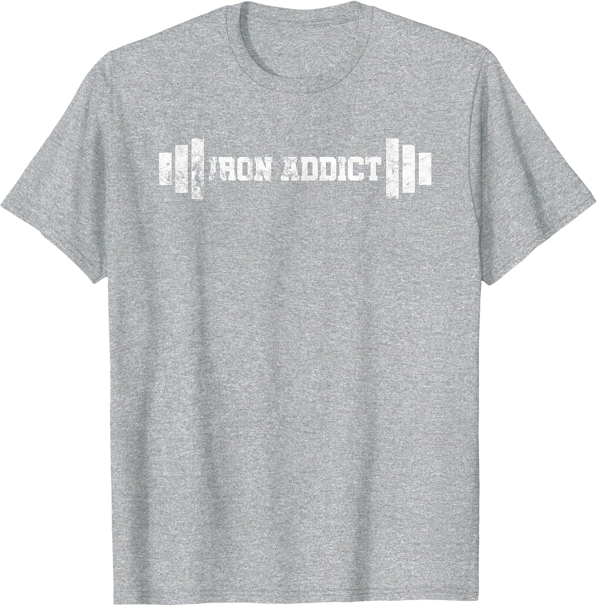 Iron Addict Weightlifter Bodybuilder Powerlifter T-Shirt - Heather Grey