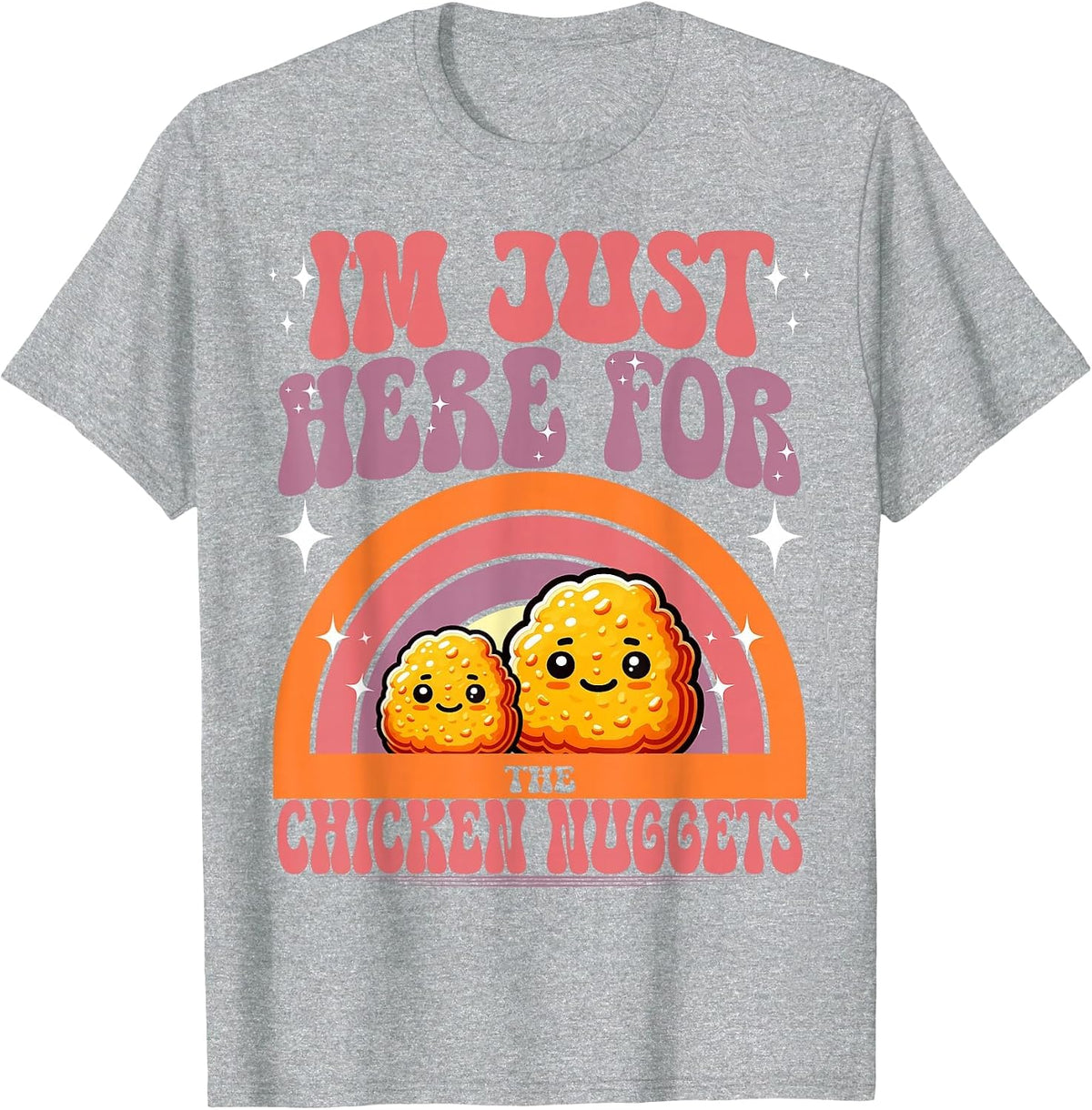 Chicken Nuggets Kawaii T-Shirt - Heather Grey