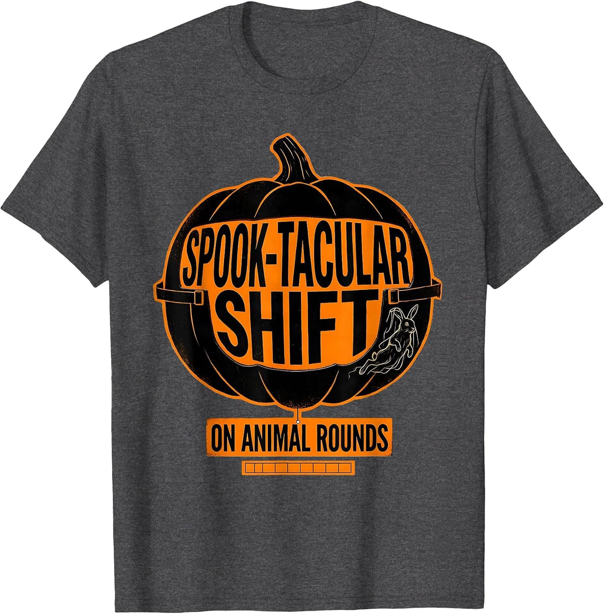 Spook-tacular Shift, On Animal Rounds Funny Vet Tech T-Shirt - Dark Heather Grey