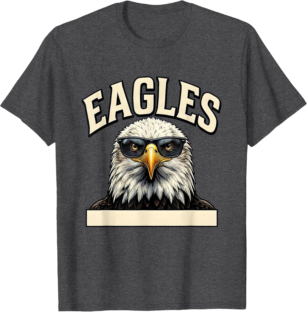 Men's EAGLES Funny Bald Eagle Sunglasses Mascot Humor T-Shirt - Dark Heather Grey