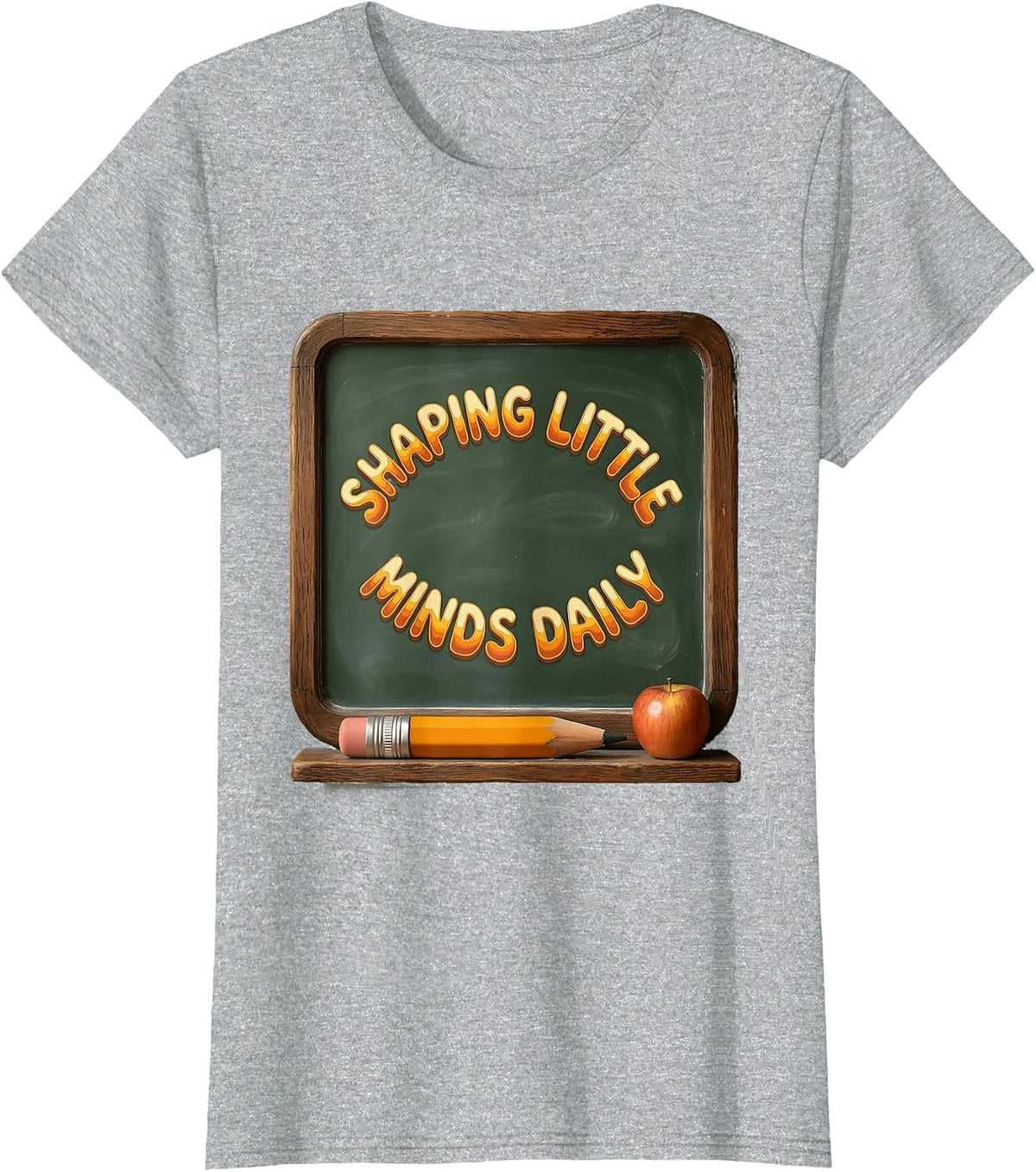 Shaping Little Minds Daily Elementary Teacher T-Shirt - Heather Grey