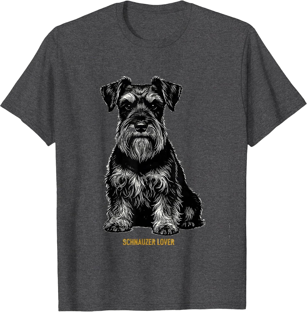Schnauzer Lover Funny Miniature Schnauzer Owner Dog Lover T-Shirt - Dark Heather Grey