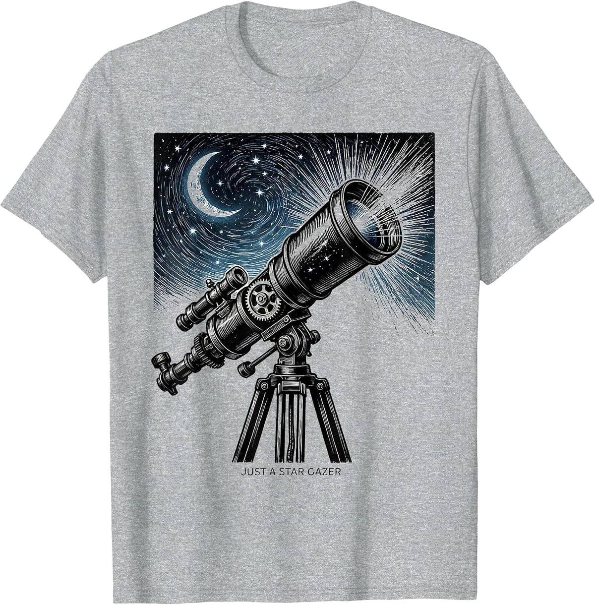 Men's Just a Star Gazer Astronomy Design T-Shirt - Heather Grey