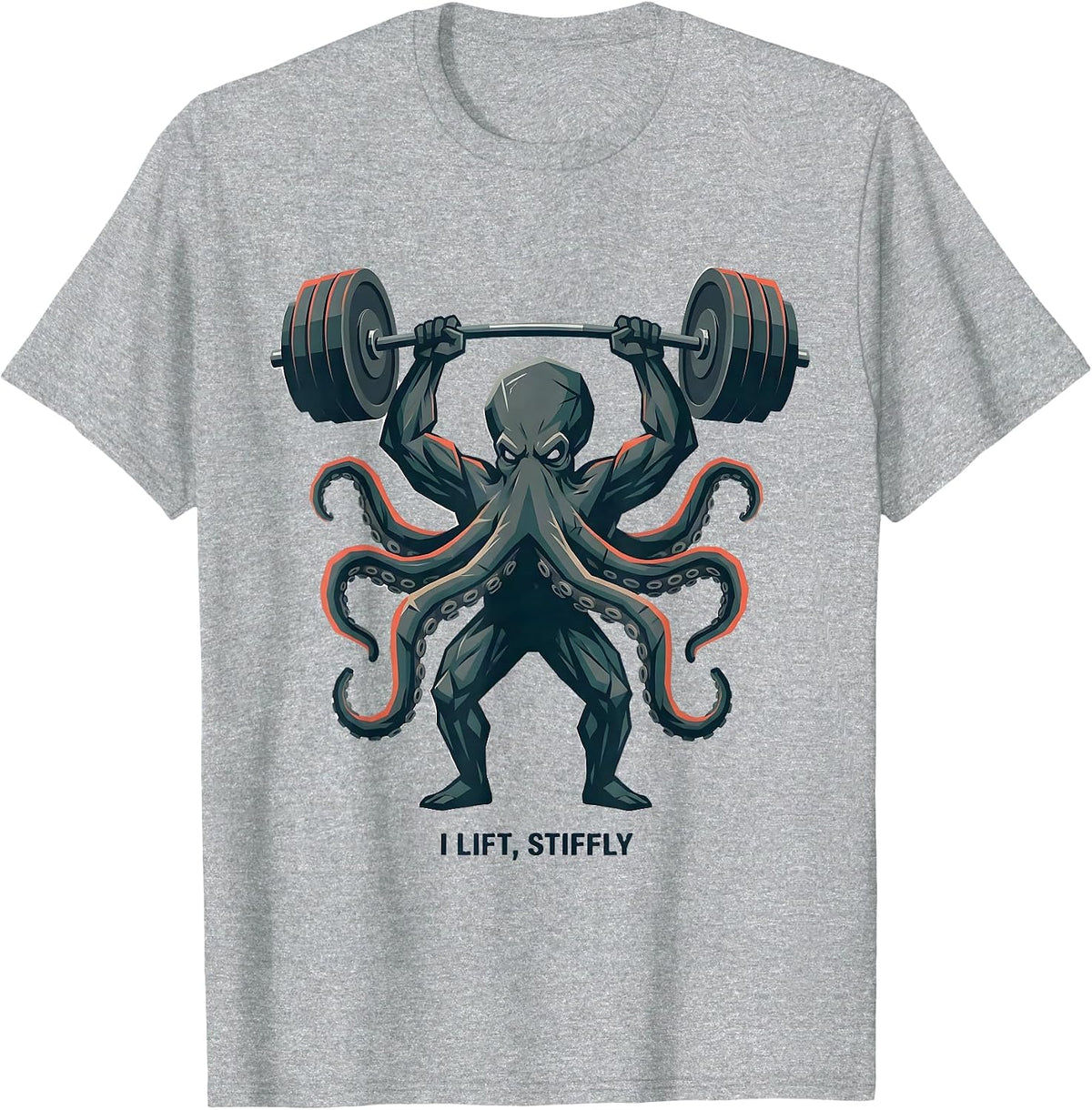 Men's I Lift, Stiffly Funny Gym Workout Weightlifting Humor T-Shirt - Heather Grey