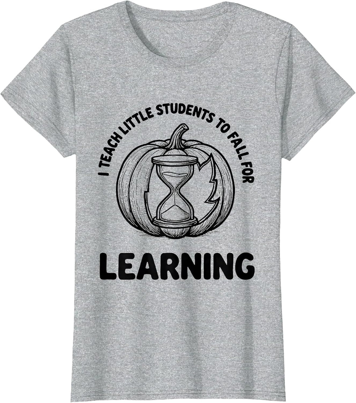 Women's I Teach Little Students To Fall For Learning Teacher T-Shirt - Heather Grey