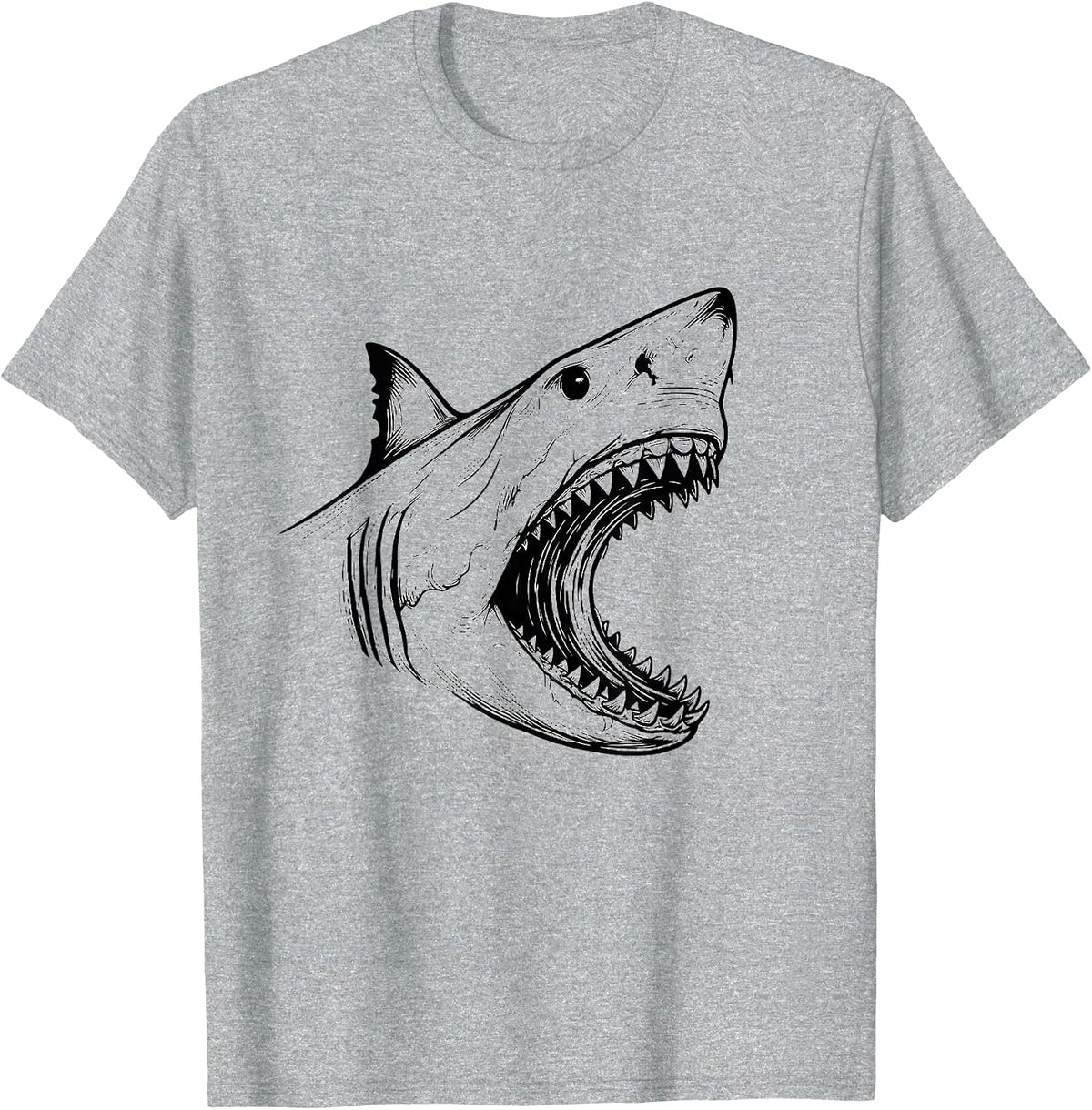 Men's Shark Jaw Line Art Funny Halloween Costume T-Shirt - Heather Grey