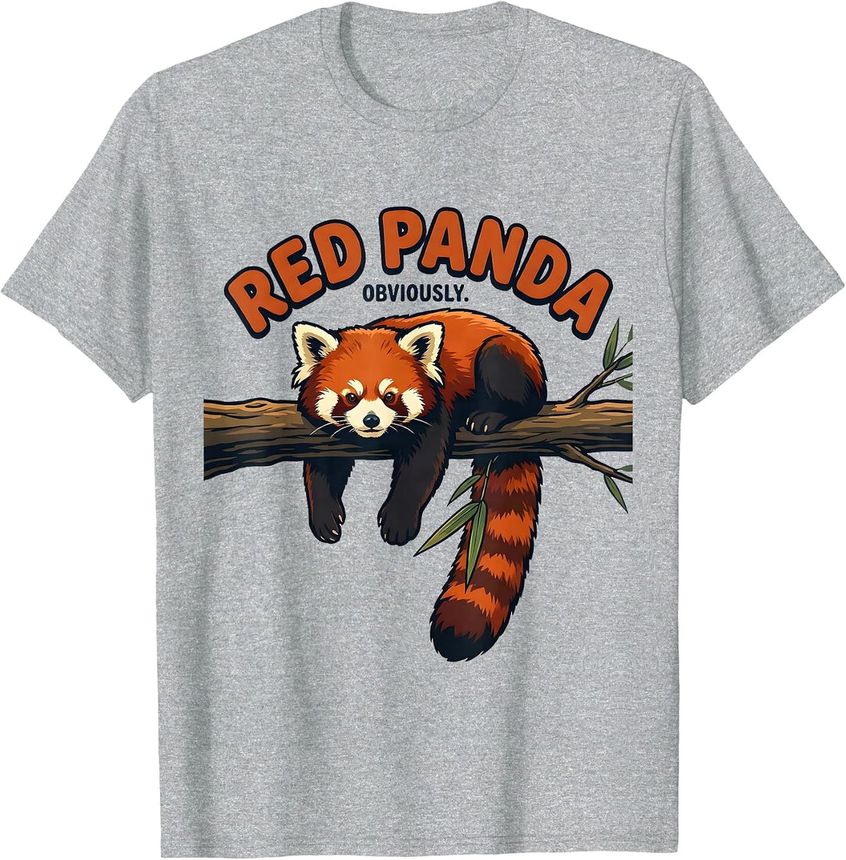 Men's Red Panda Obviously Cute Kawaii Panda Lover Humor T-Shirt - Heather Grey