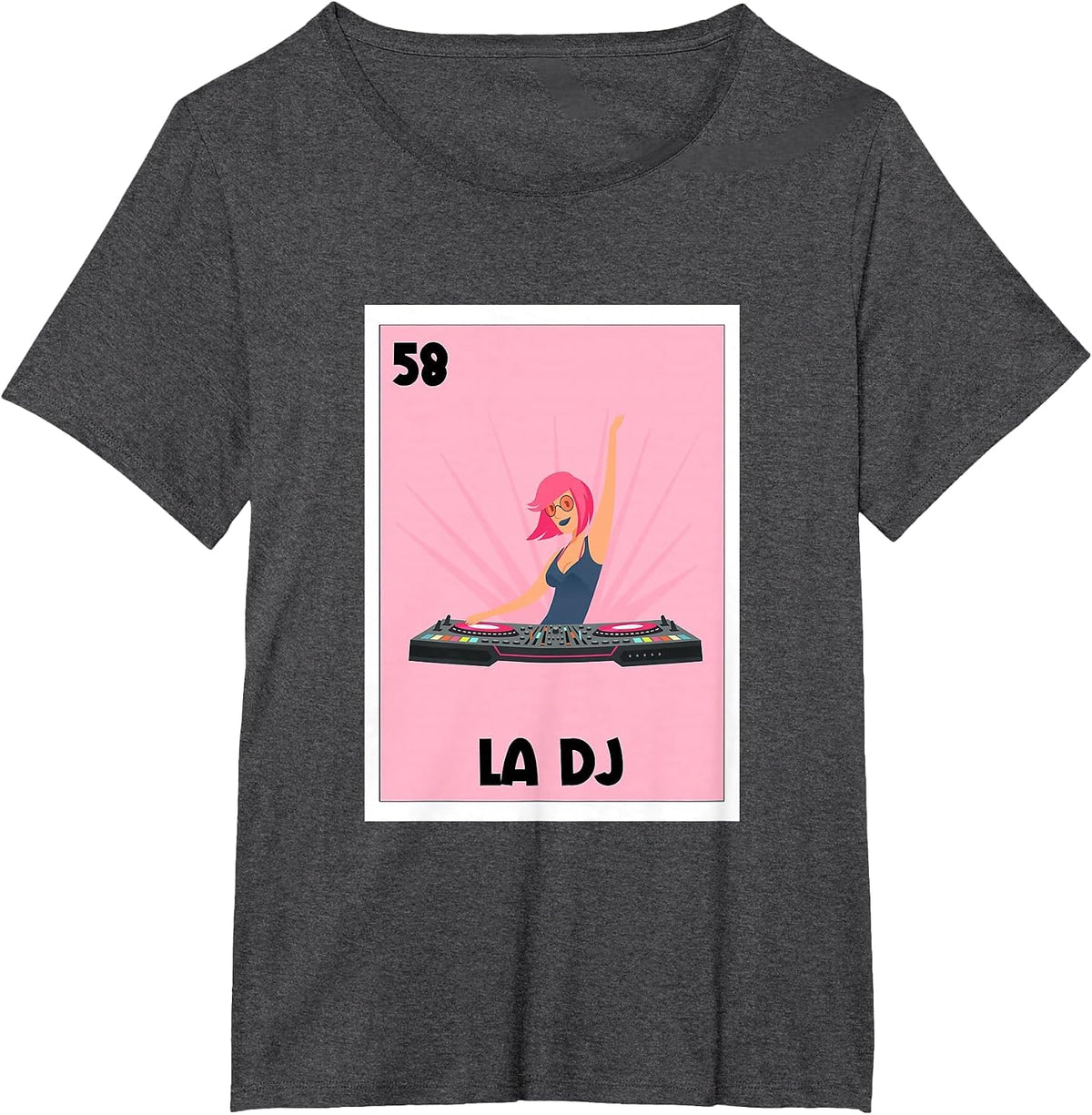 La DJ Mexican Bingo Card Game Spanish DJ Music Producer T-Shirt - Dark Heather Grey