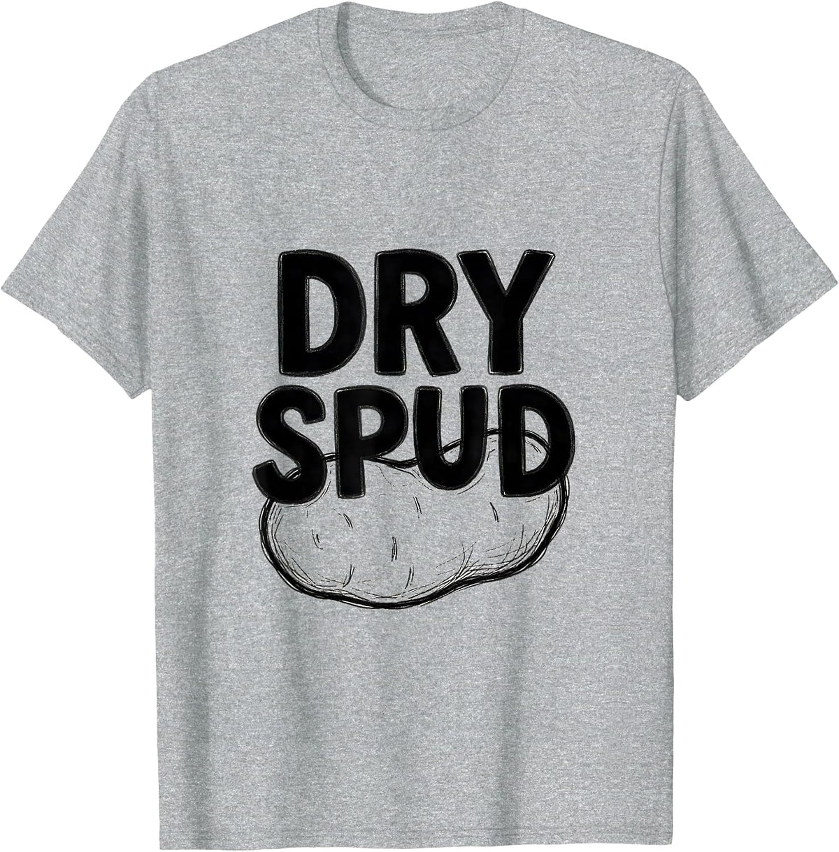 Men's Dry Spud Funny Potato Humor Novelty Couples Gift T-Shirt - Heather Grey