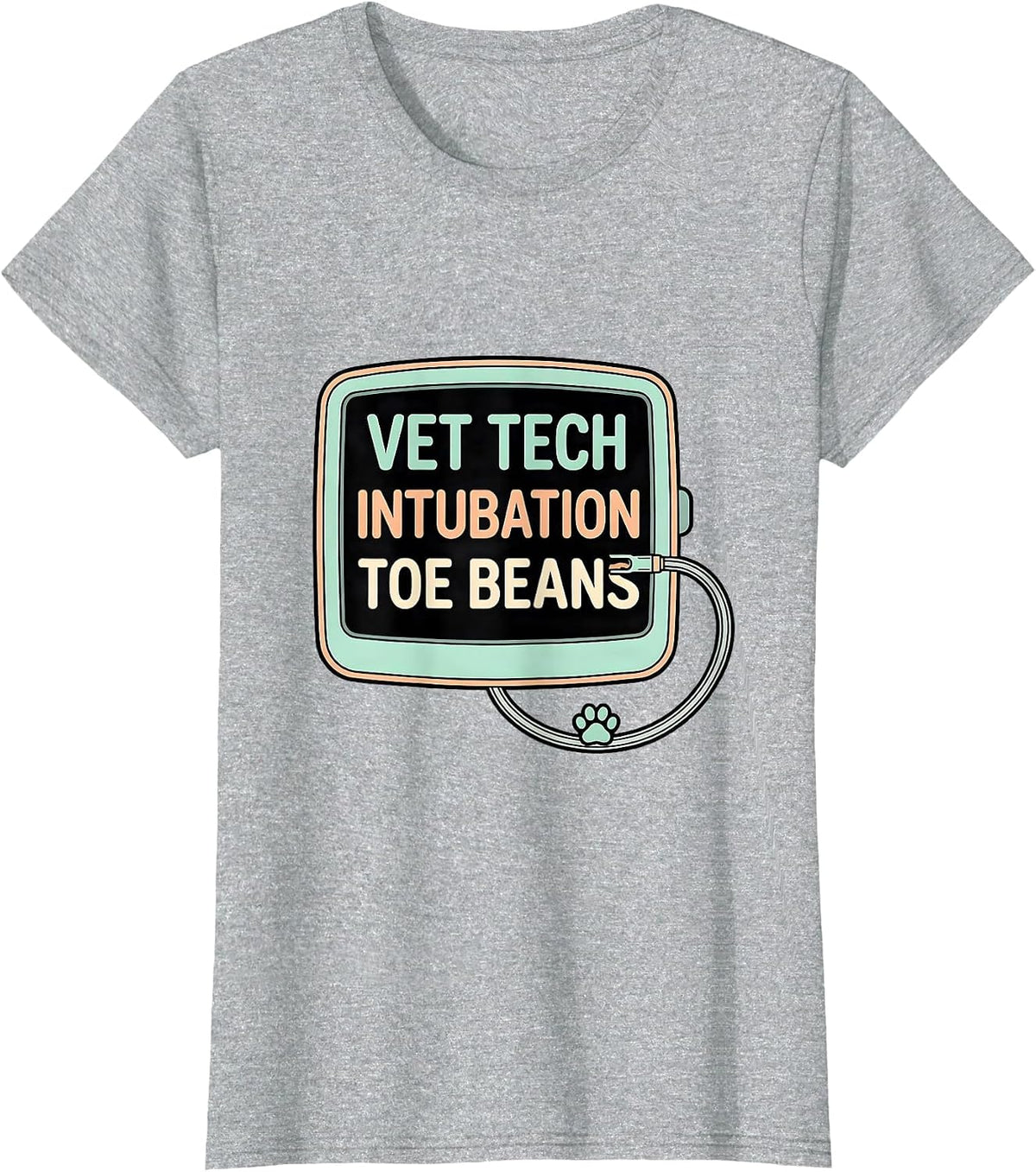 Vet Tech Intubation Toe Beans Pastel Vet Tech Appreciation T-Shirt - Heather Grey
