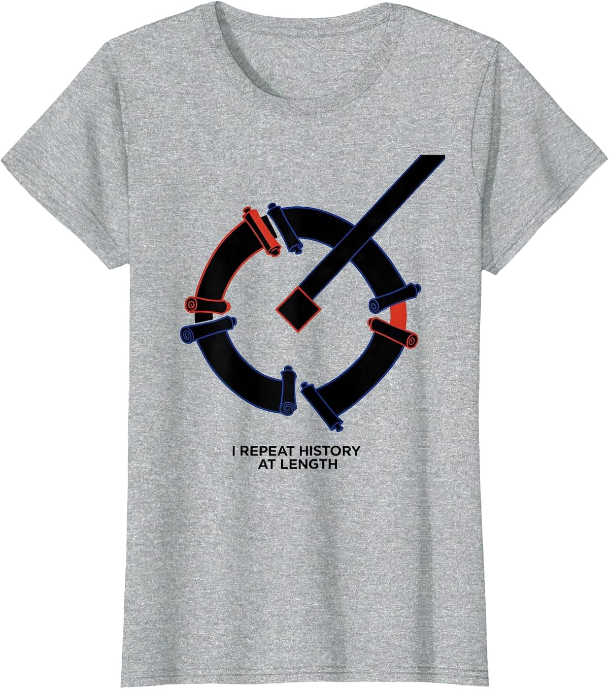 I Repeat History At Length Bauhaus Modernist Funny History T-Shirt - Heather Grey