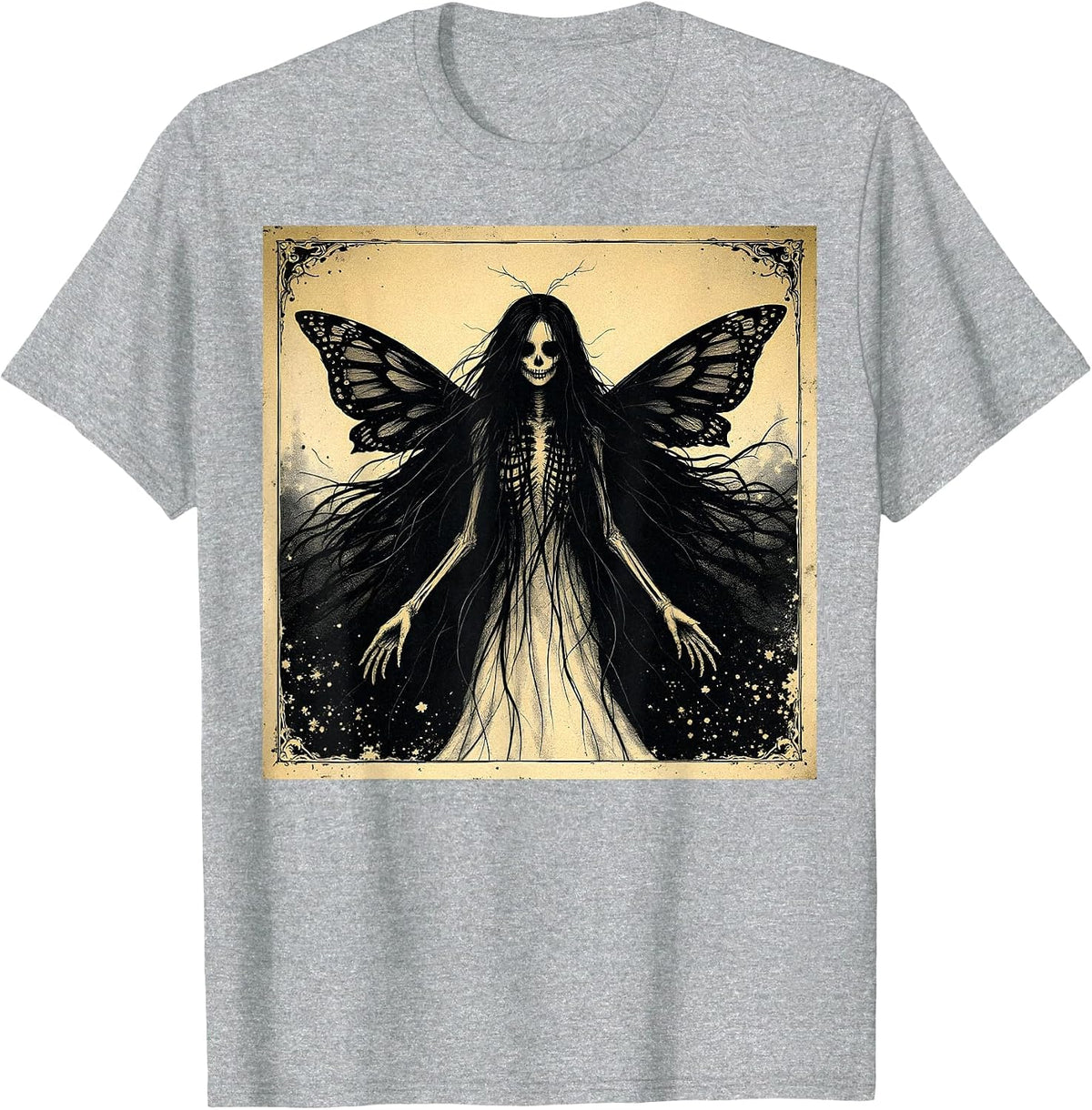 Ethereal Fairy Gothic Dark Art Aesthetic Grunge Horror T-Shirt - Heather Grey