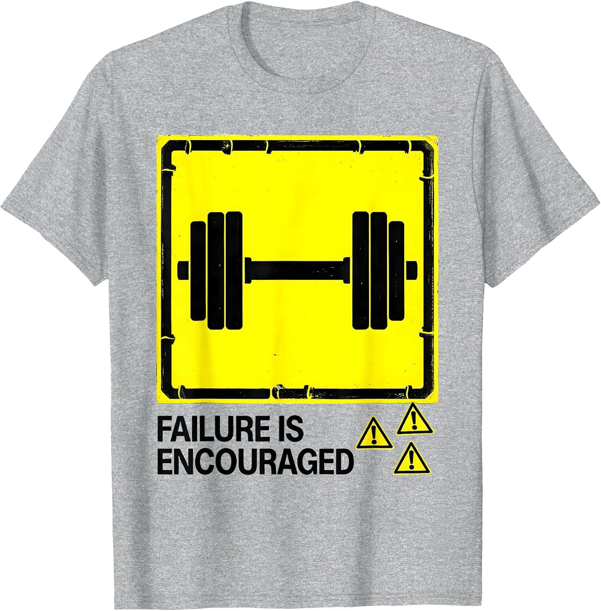 Men's Failure Is Encouraged Funny Gym Workout Weightlifting Humor T-Shirt - Heather Grey
