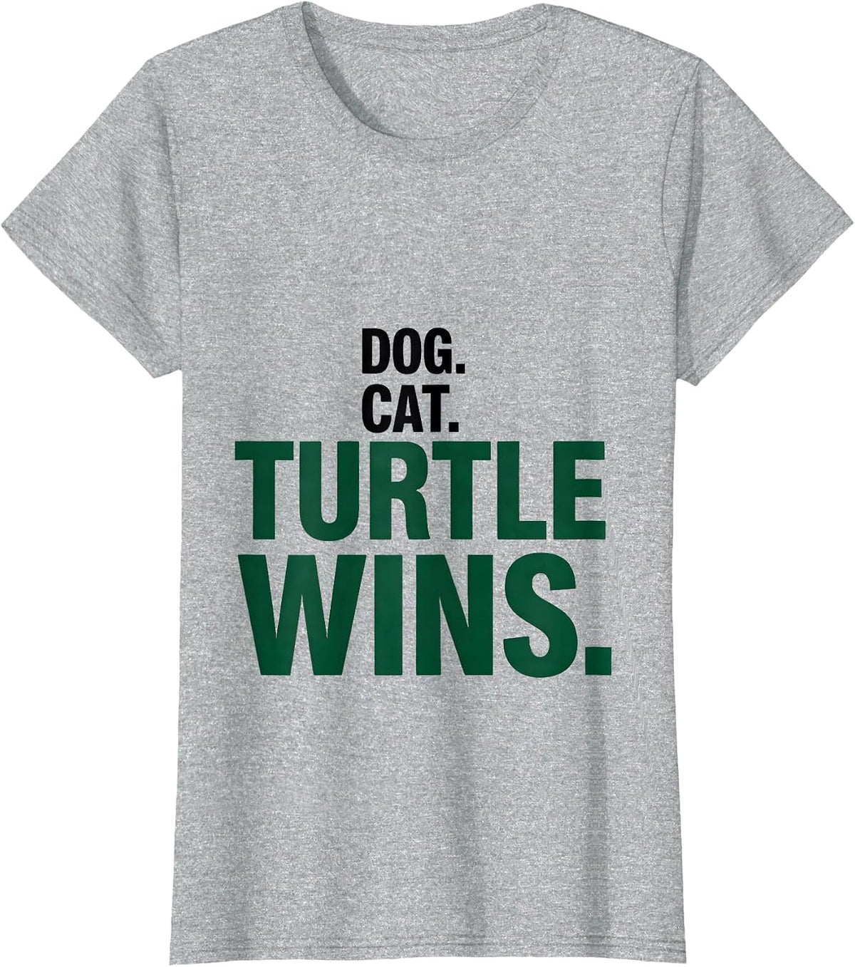 Women's Dog Cat Turtle Wins Funny Turtle Lover Reptile Enthusiast T-Shirt - Heather Grey