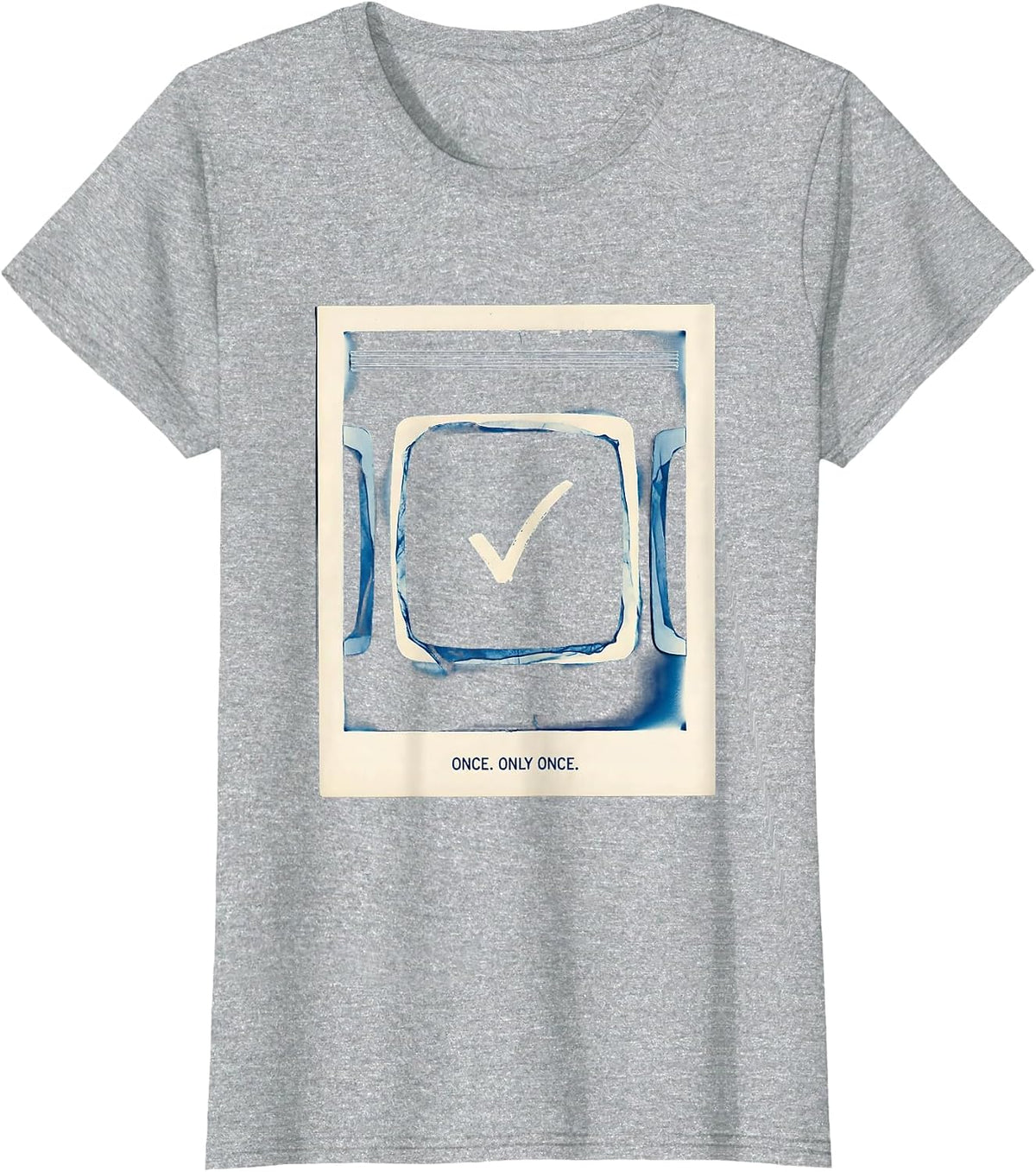 Women's Once. Only Once Funny Periodic Table Chemistry Teacher Humor T-Shirt - Heather Grey