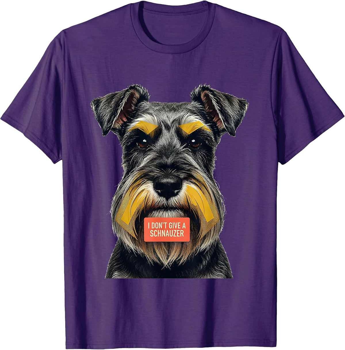 I Don't Give A Schnauzer Funny Miniature Schnauzer Lover T-Shirt - Purple