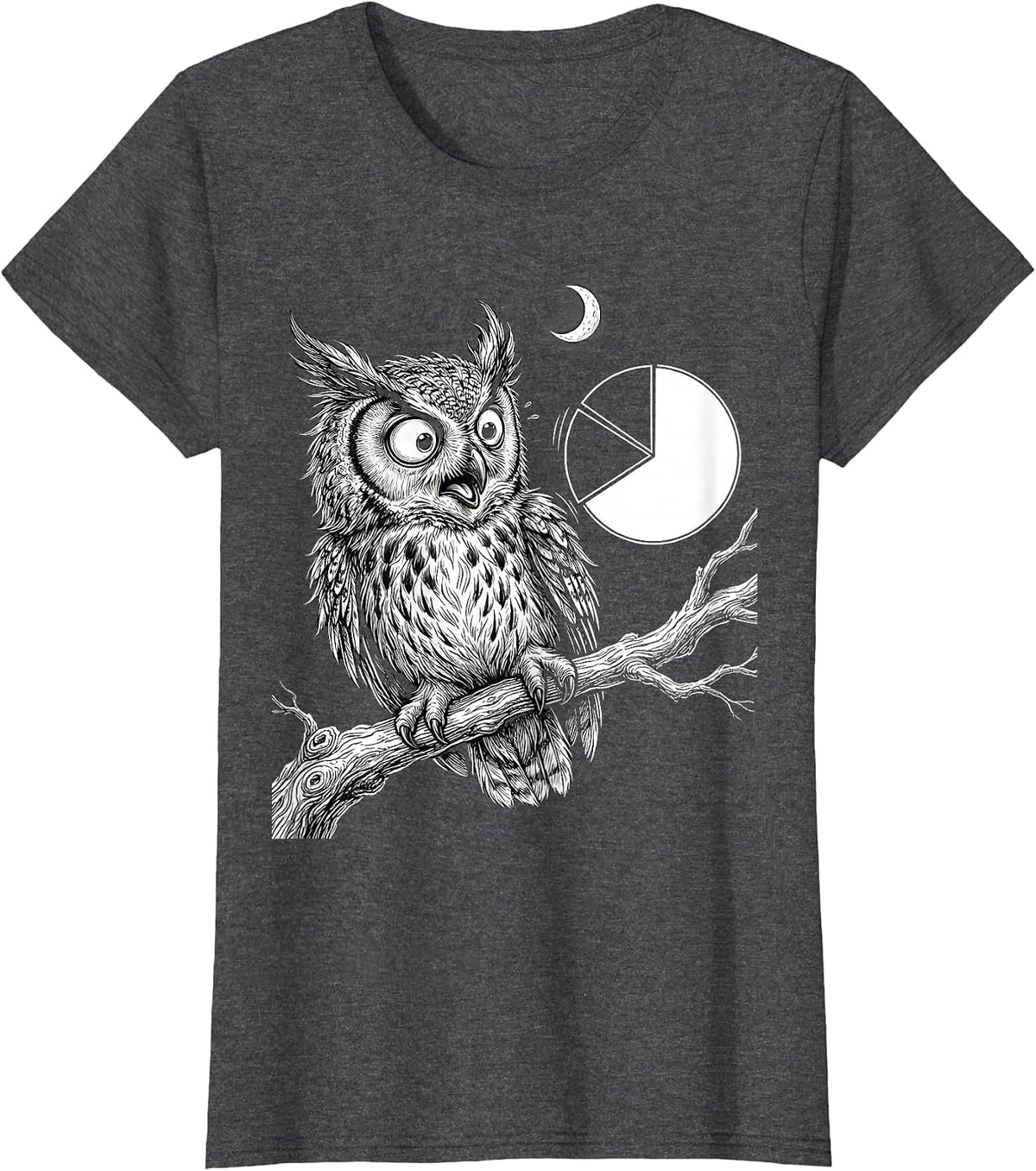 Women's Owl Math Teacher Halloween Pun Humor T-Shirt - Dark Heather Grey