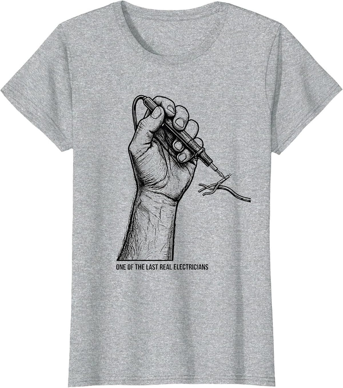 One Of The Last Real Electricians Funny Job Title Birthday T-Shirt - Heather Grey
