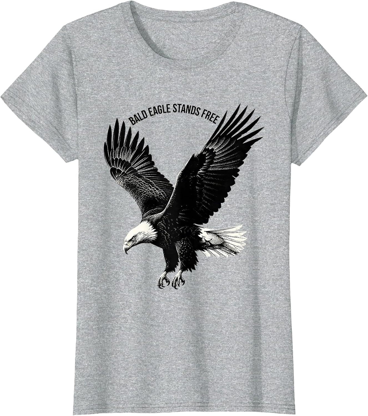 Women's Bald Eagle Stands Free Patriotic Wildlife Bird Nature Gift T-Shirt - Heather Grey
