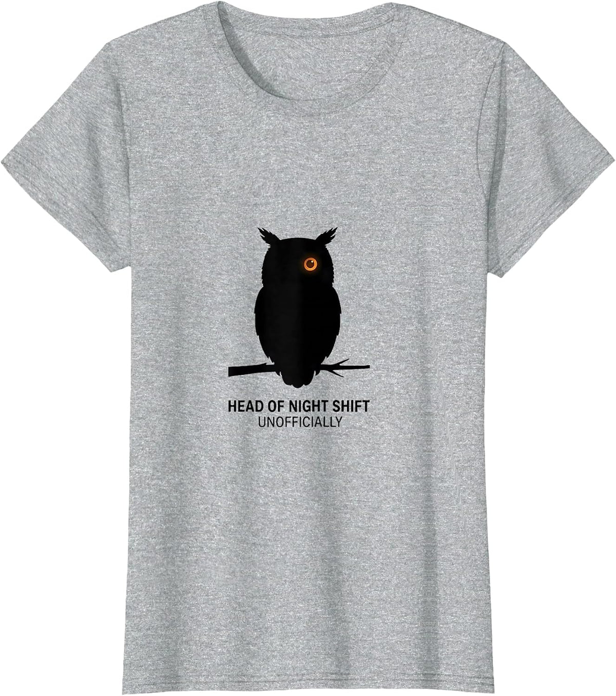 Head Of Night Shift, Unofficially Owl Lover Nature Vintage T-Shirt - Heather Grey