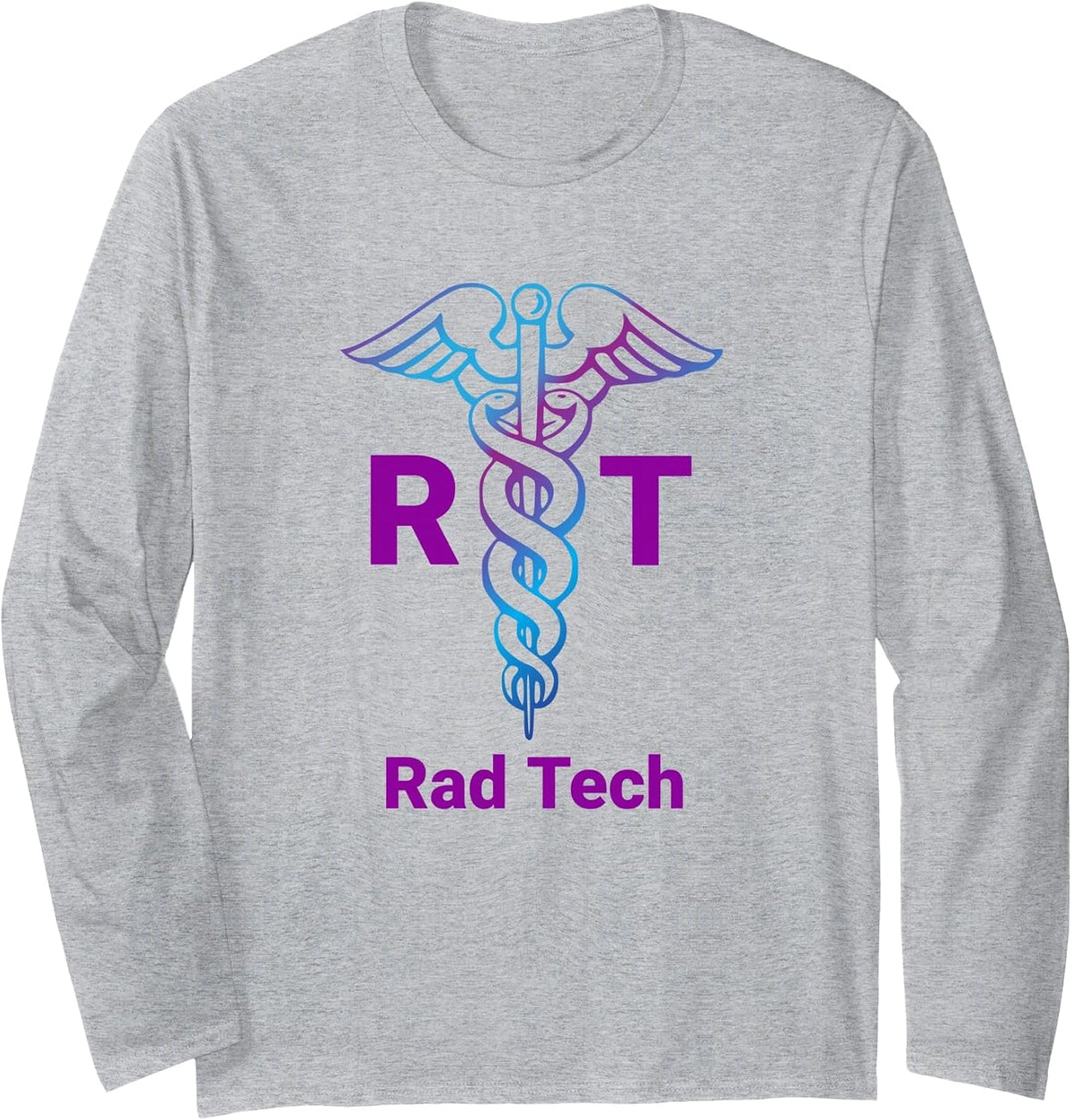 Radiology Technician Technologist Rad X-Ray Tech Long Sleeve T-Shirt - Adult Unisex Heather Grey