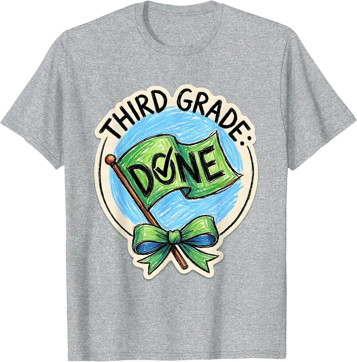 Men's Third Grade Done Naive Kidcore Back To School Girls T-Shirt - Heather Grey