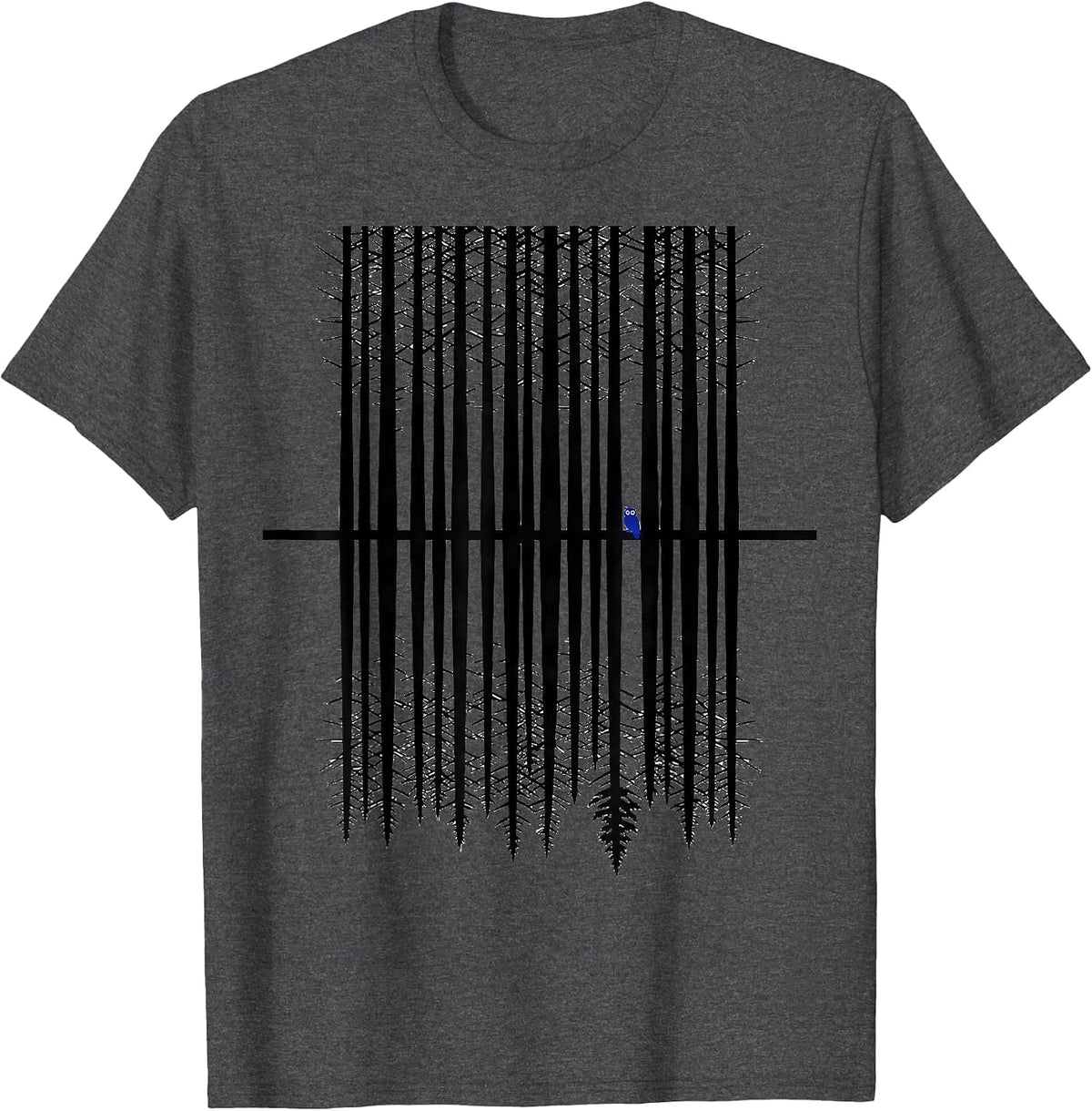 Spruce Trunk Reflection Forest Wildlife Nature Lover T-Shirt - Dark Heather Grey