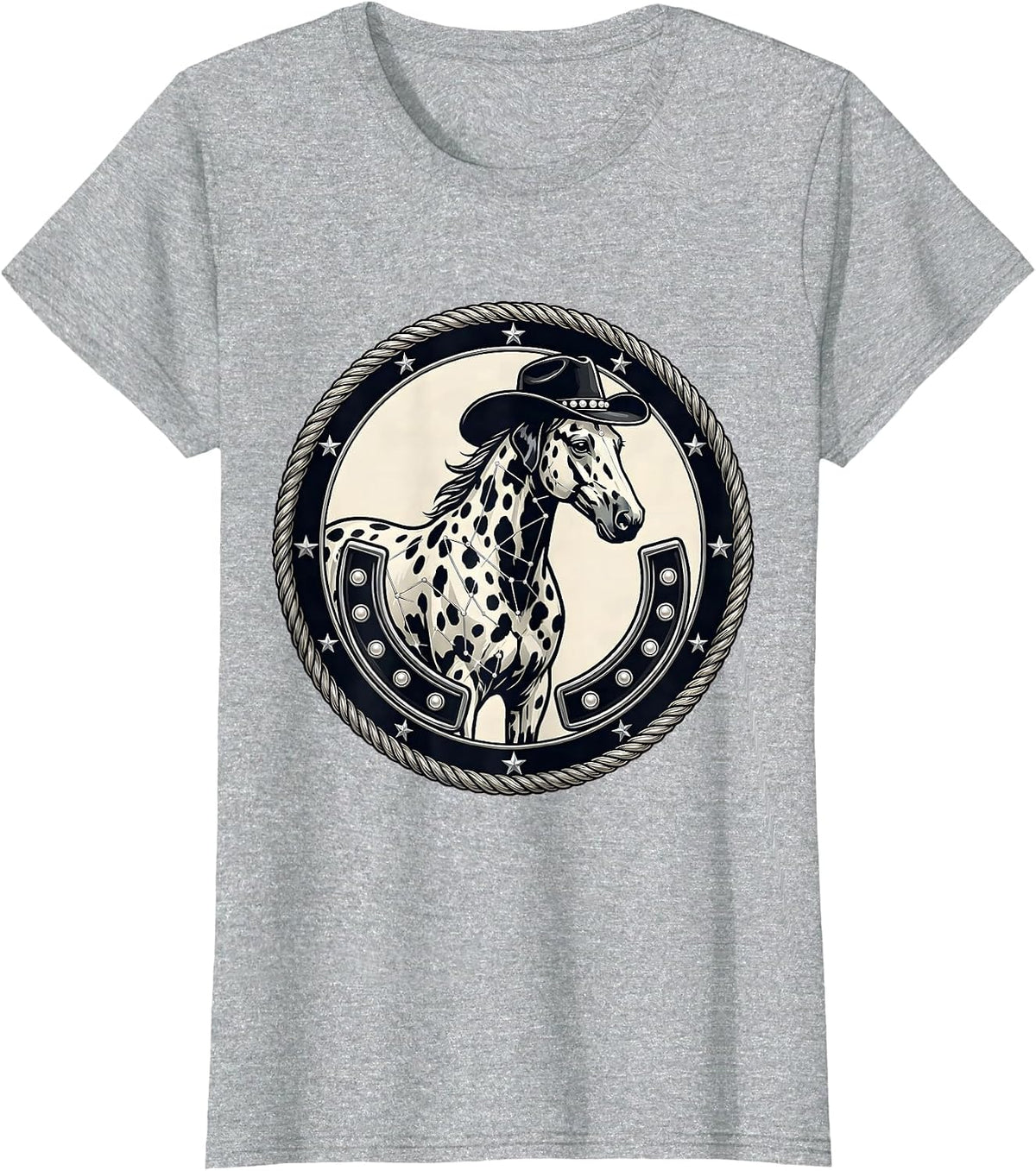 Dalmatian Spot Constellation Map Animal Print T-Shirt - Heather Grey