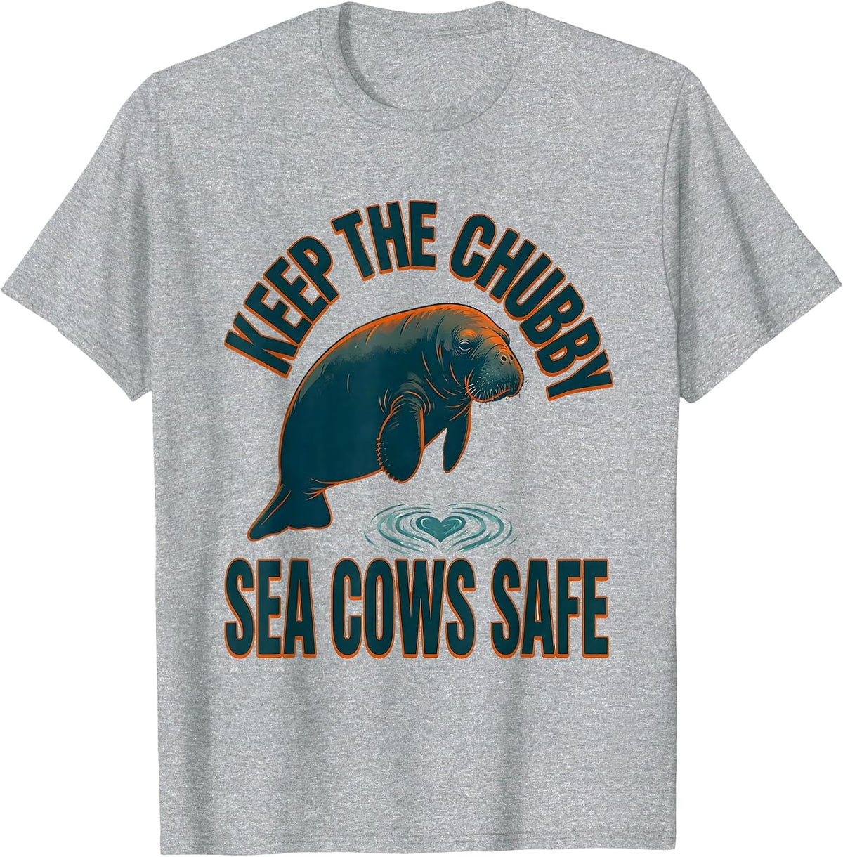 Men's Keep The Chubby Sea Cows Safe Funny Manatee Lover Crystal T-Shirt - Heather Grey