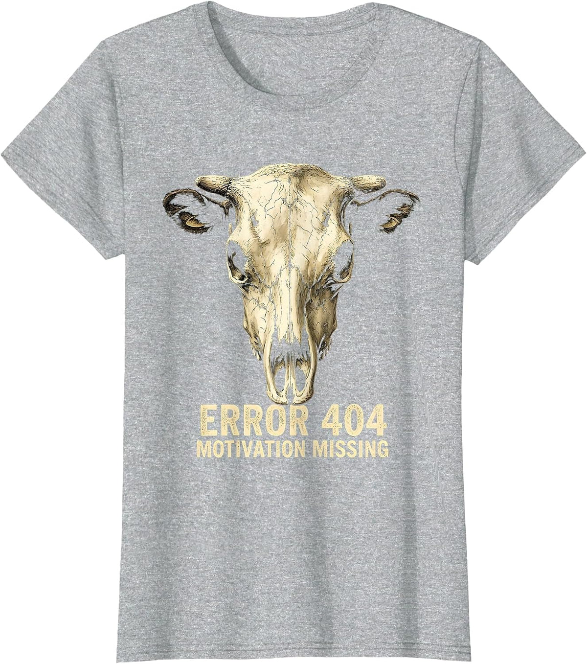 Error 404 Motivation Missing Funny Meme Design T-Shirt - Heather Grey