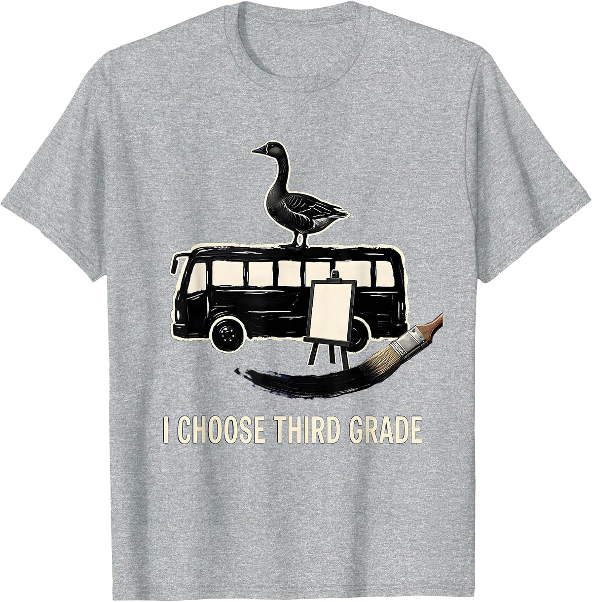 Men's I Choose Third Grade Cute Goose Teacher Back To School T-Shirt - Heather Grey
