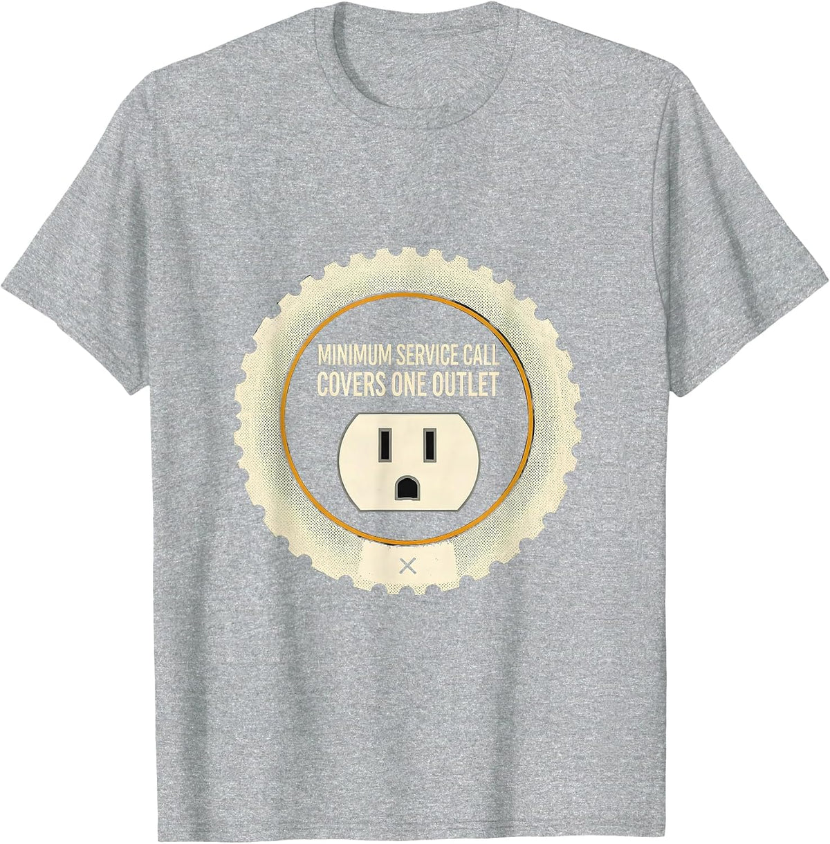 Men's Minimum Service Call Covers One Outlet Funny Electrician T-Shirt - Heather Grey