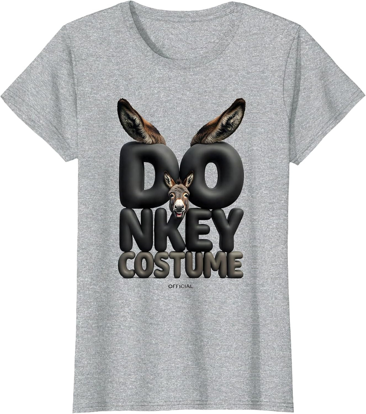 Women's Official Donkey Costume Funny Animal Humor Novelty T-Shirt - Heather Grey