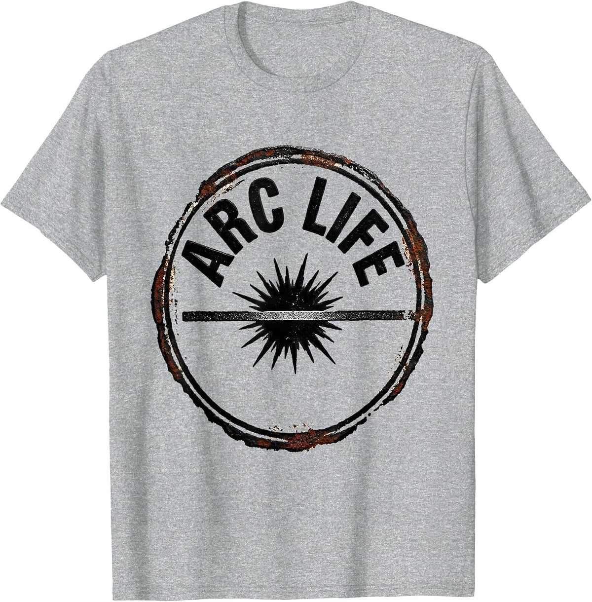 Men's Arc Life Rubber Stamp Welder Blue Collar Tradesperson Pride T-Shirt - Heather Grey