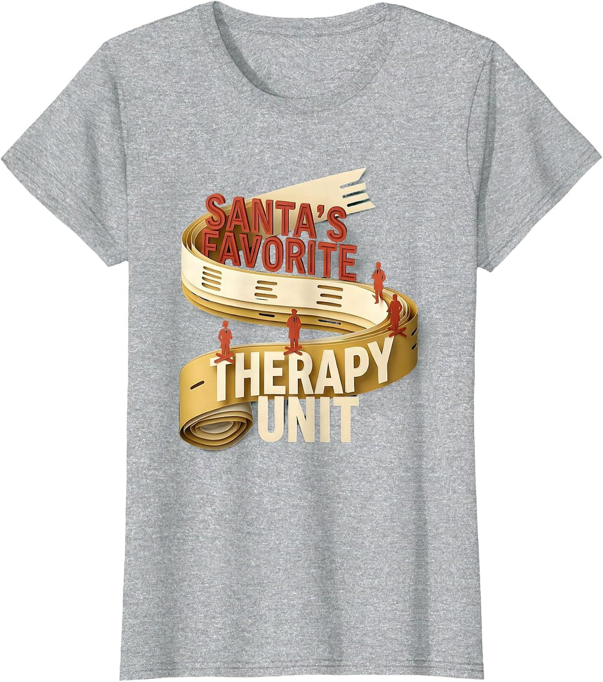 Women's Santa's Favorite Therapy Unit Funny Physical Therapy T-Shirt - Heather Grey