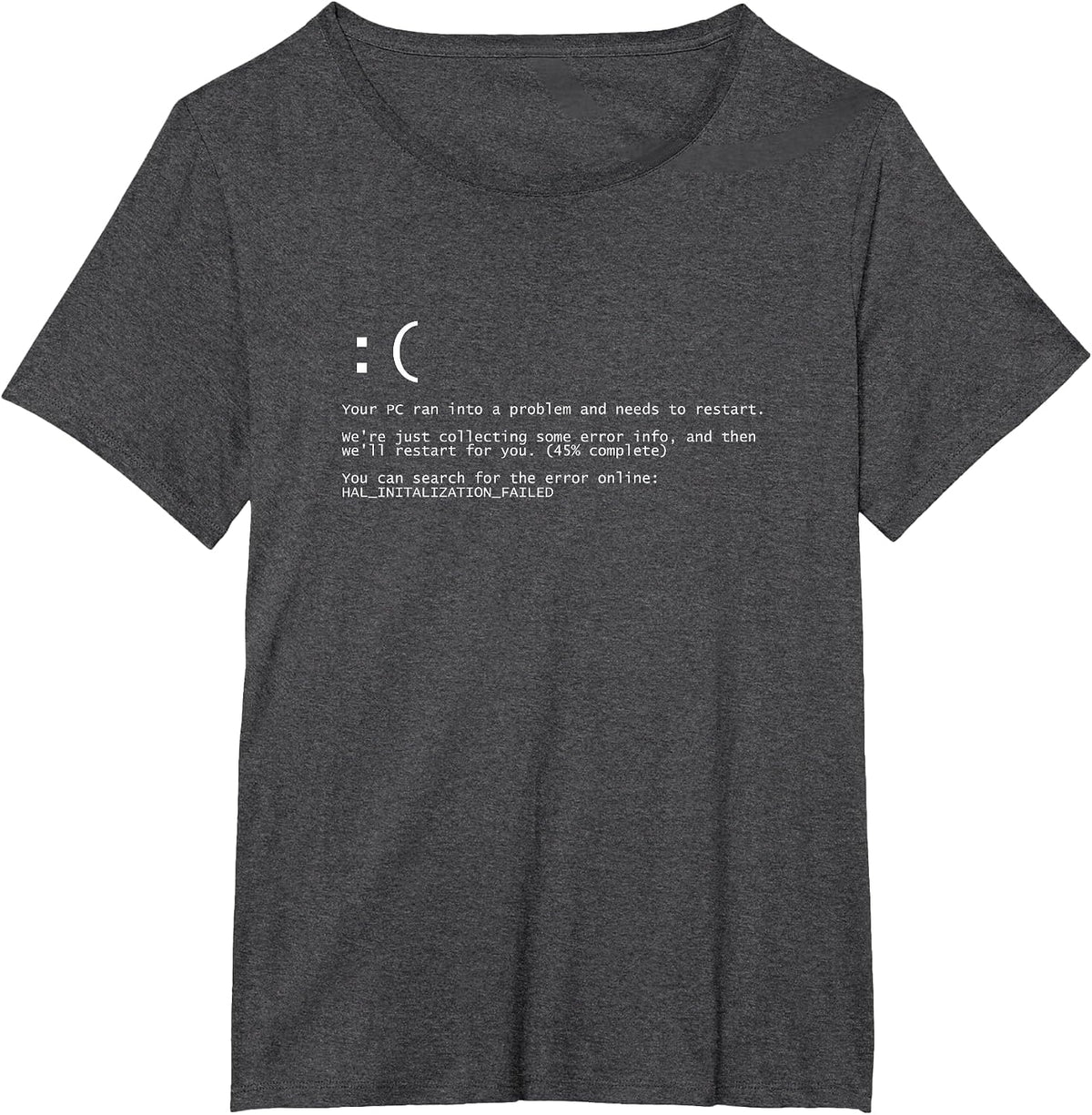 BSOD Death Screen T-Shirt Blue T-Shirt - Dark Heather Grey