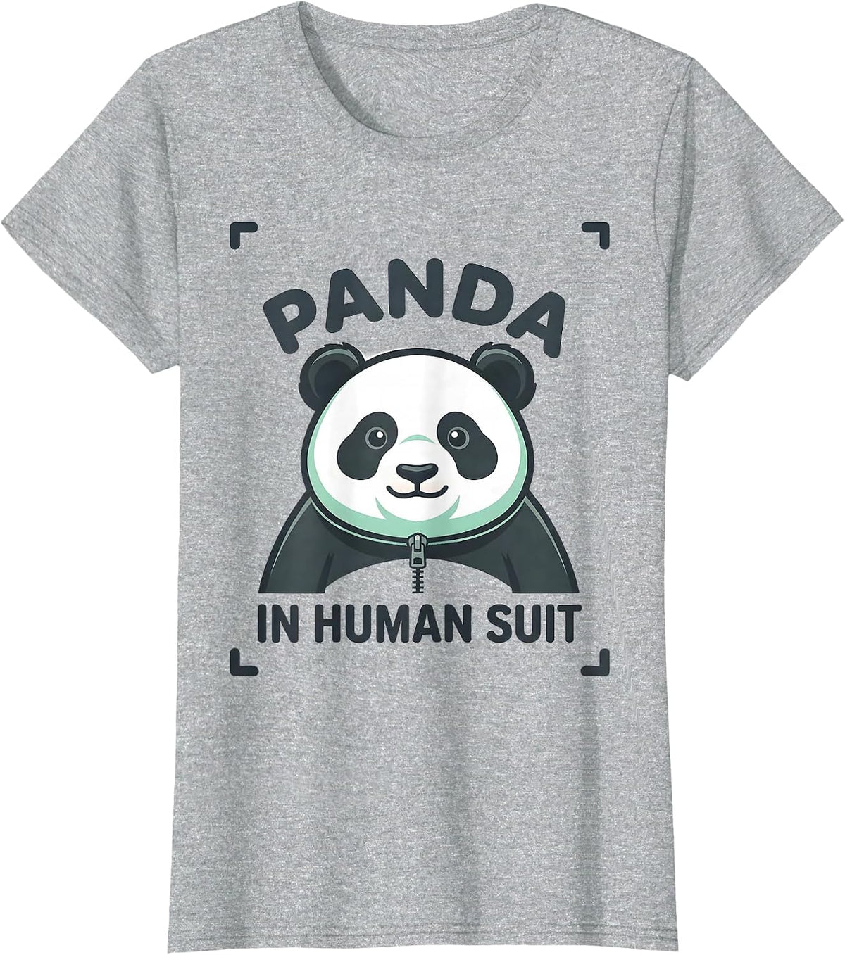 Panda, In Human Suit Cute Kawaii Halloween No-Costume Animal T-Shirt - Heather Grey