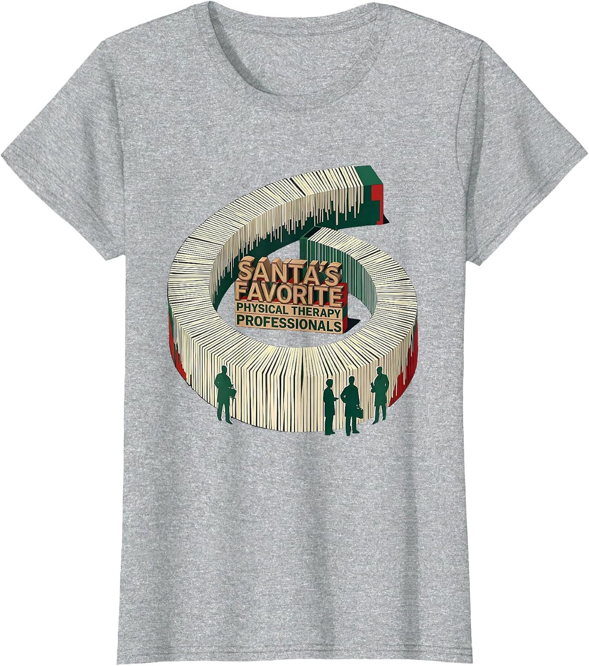 Women's Santa's Favorite Physical Therapy Professionals PT T-Shirt - Heather Grey