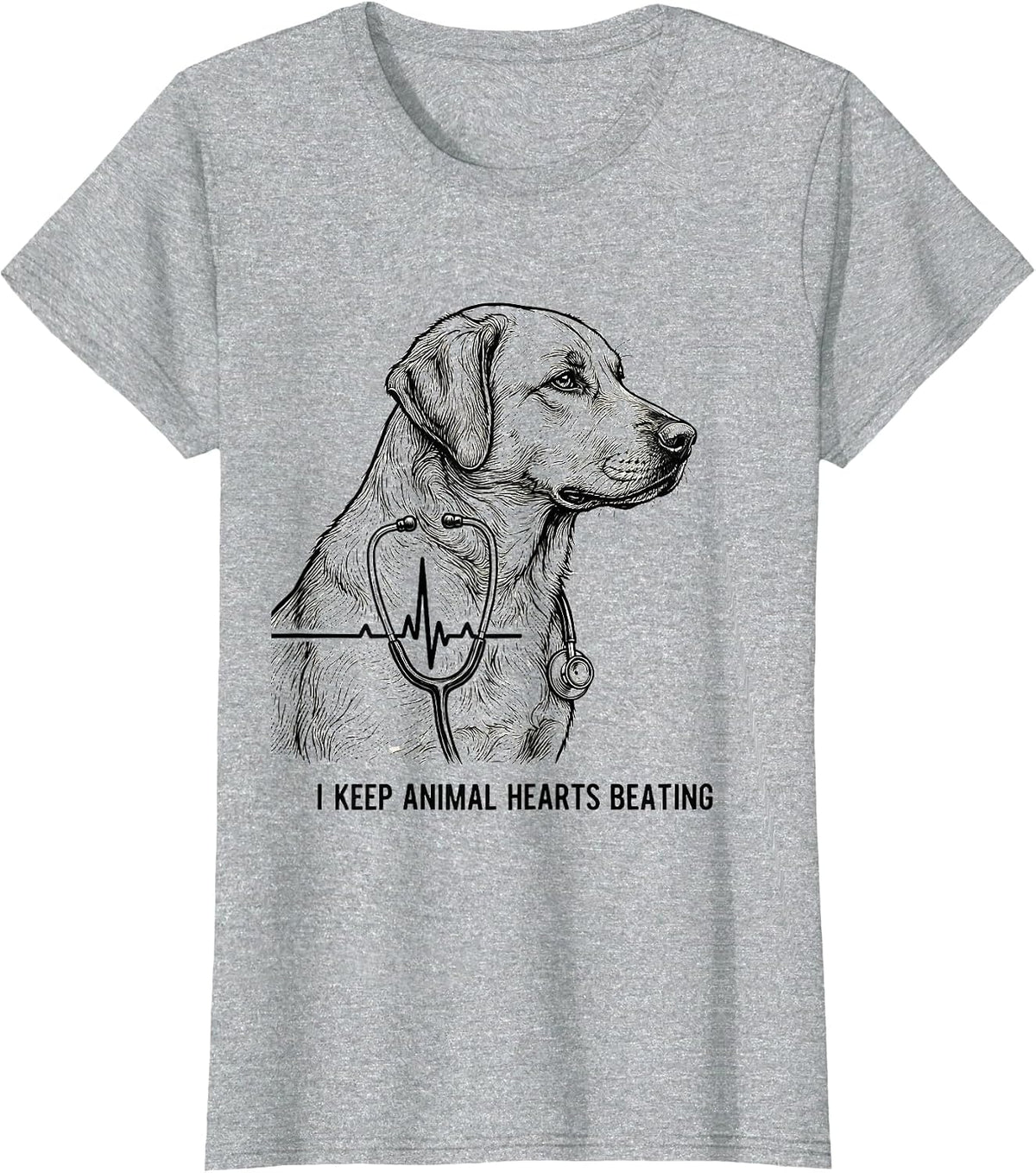 Women's I Keep Animal Hearts Beating Funny Vet Tech Veterinary T-Shirt - Heather Grey