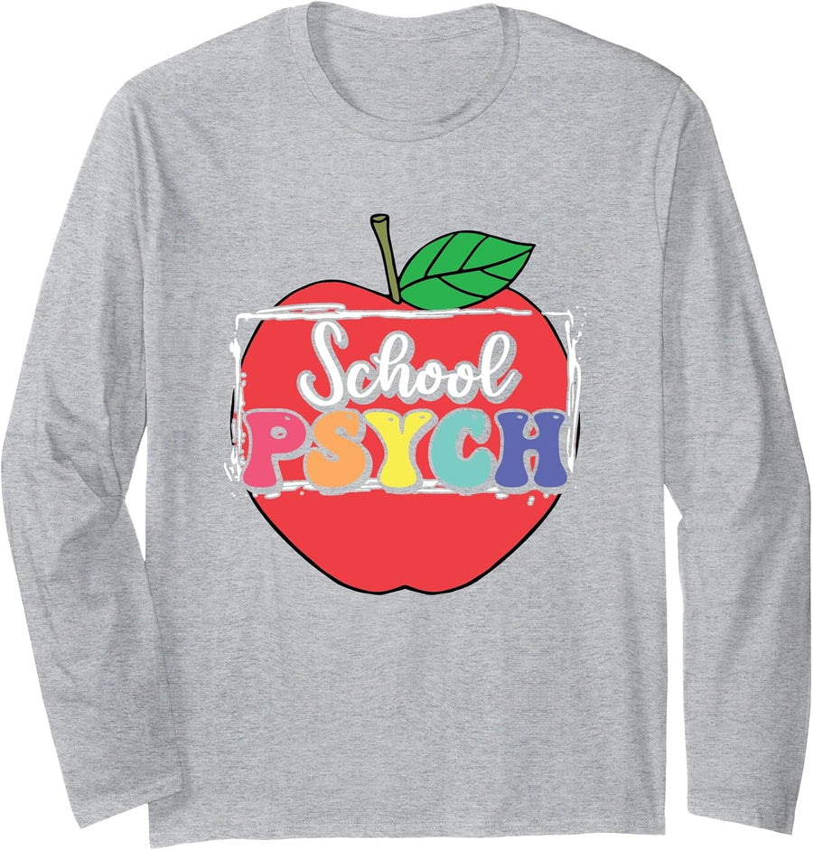 School Psychologist Psychology Teacher Back to School Psych Long Sleeve T-Shirt - Adult Unisex Heather Grey