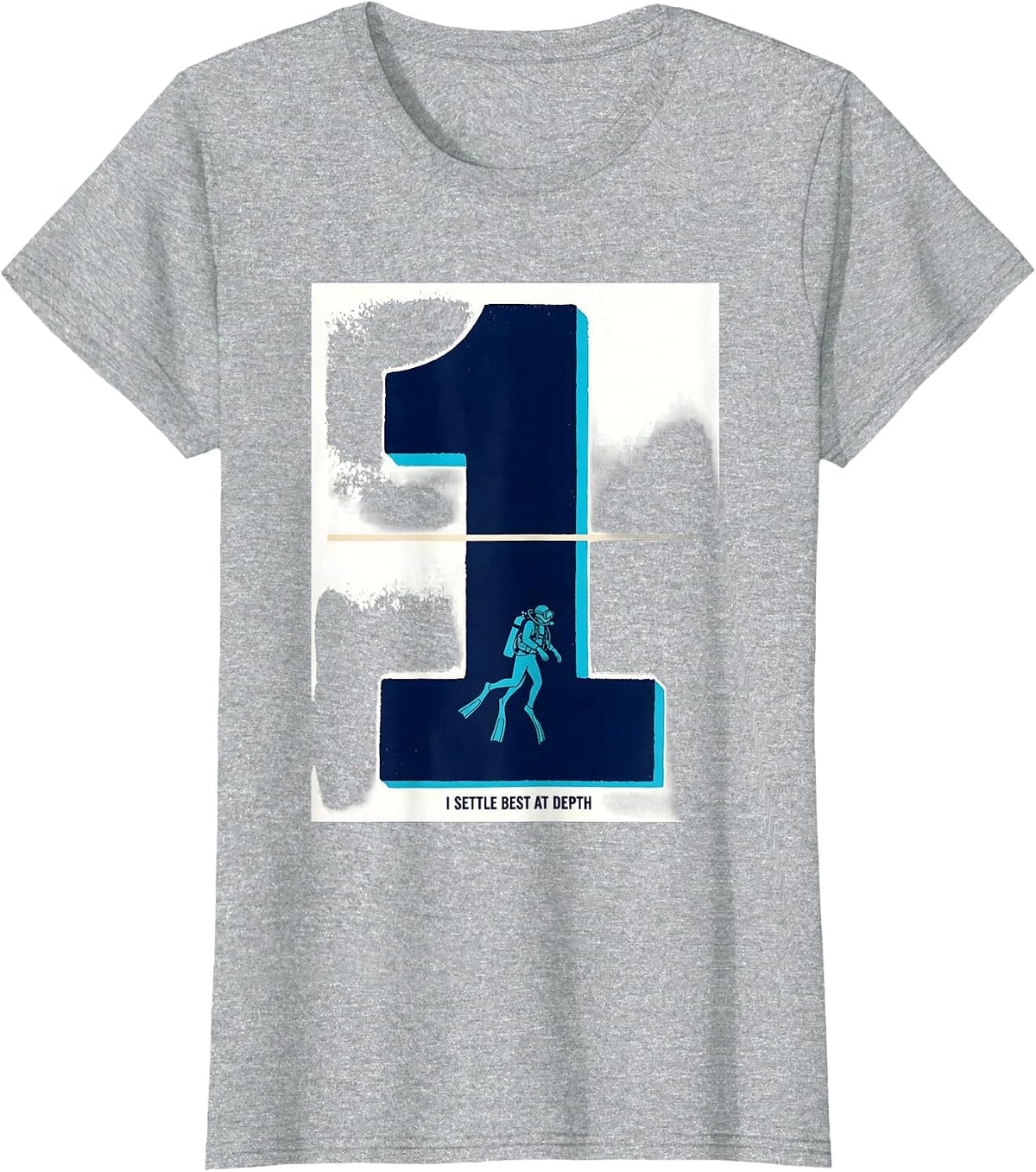 Women's I Settle Best At Depth Funny Scuba Diving Diver Humor T-Shirt - Heather Grey