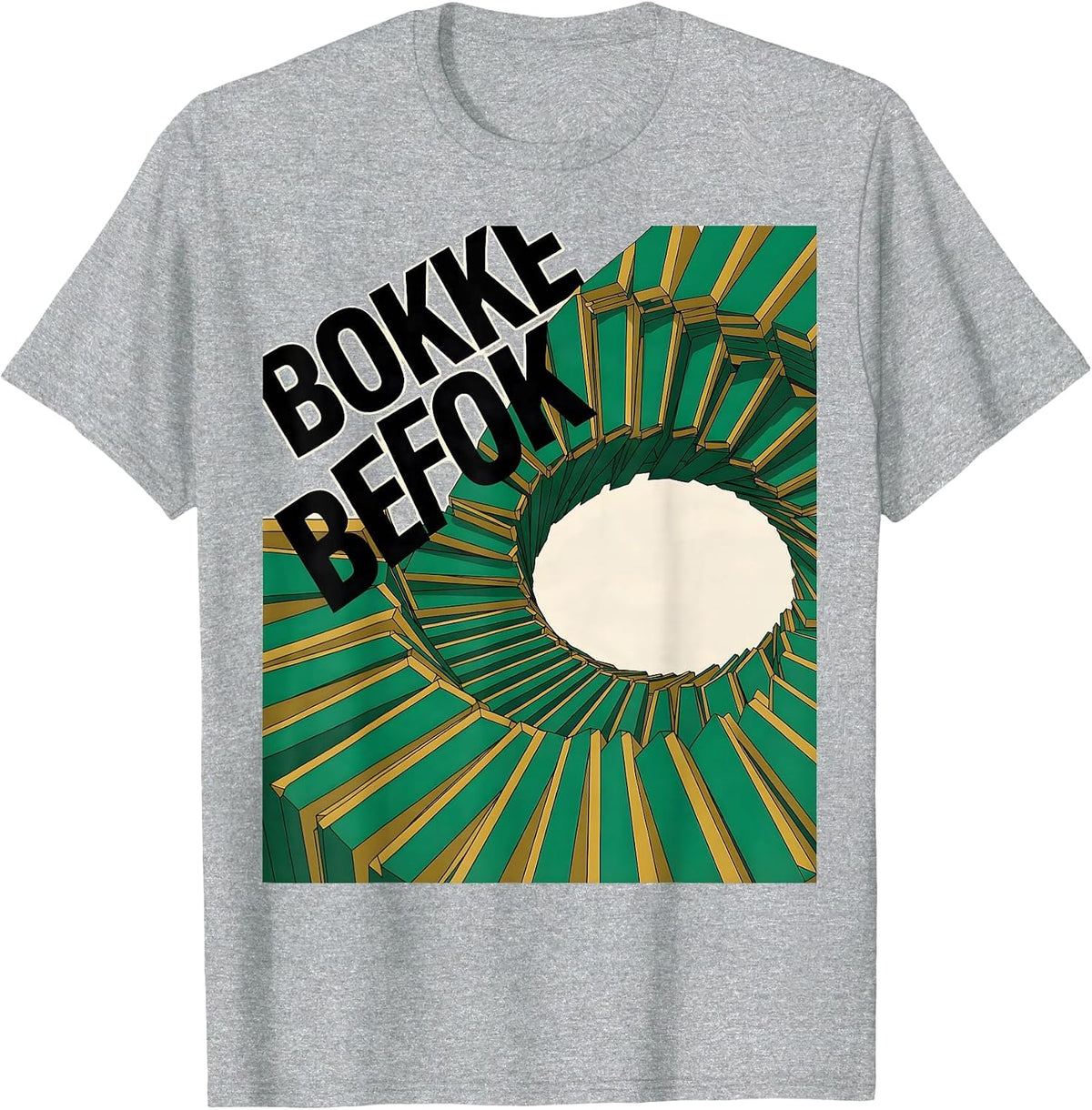 Men's Bokke Befok New Wave Patriotic South African Rugby Fan Pride T-Shirt - Heather Grey