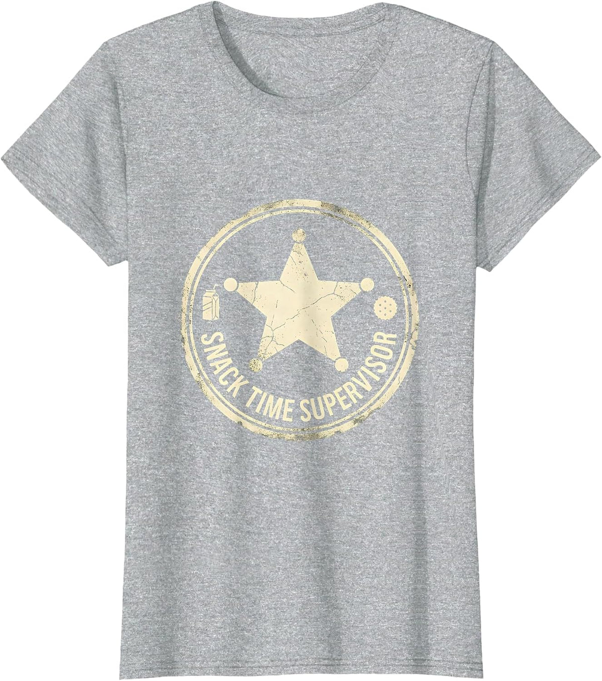 Snack Time Supervisor Preschool Teacher Design T-Shirt - Heather Grey