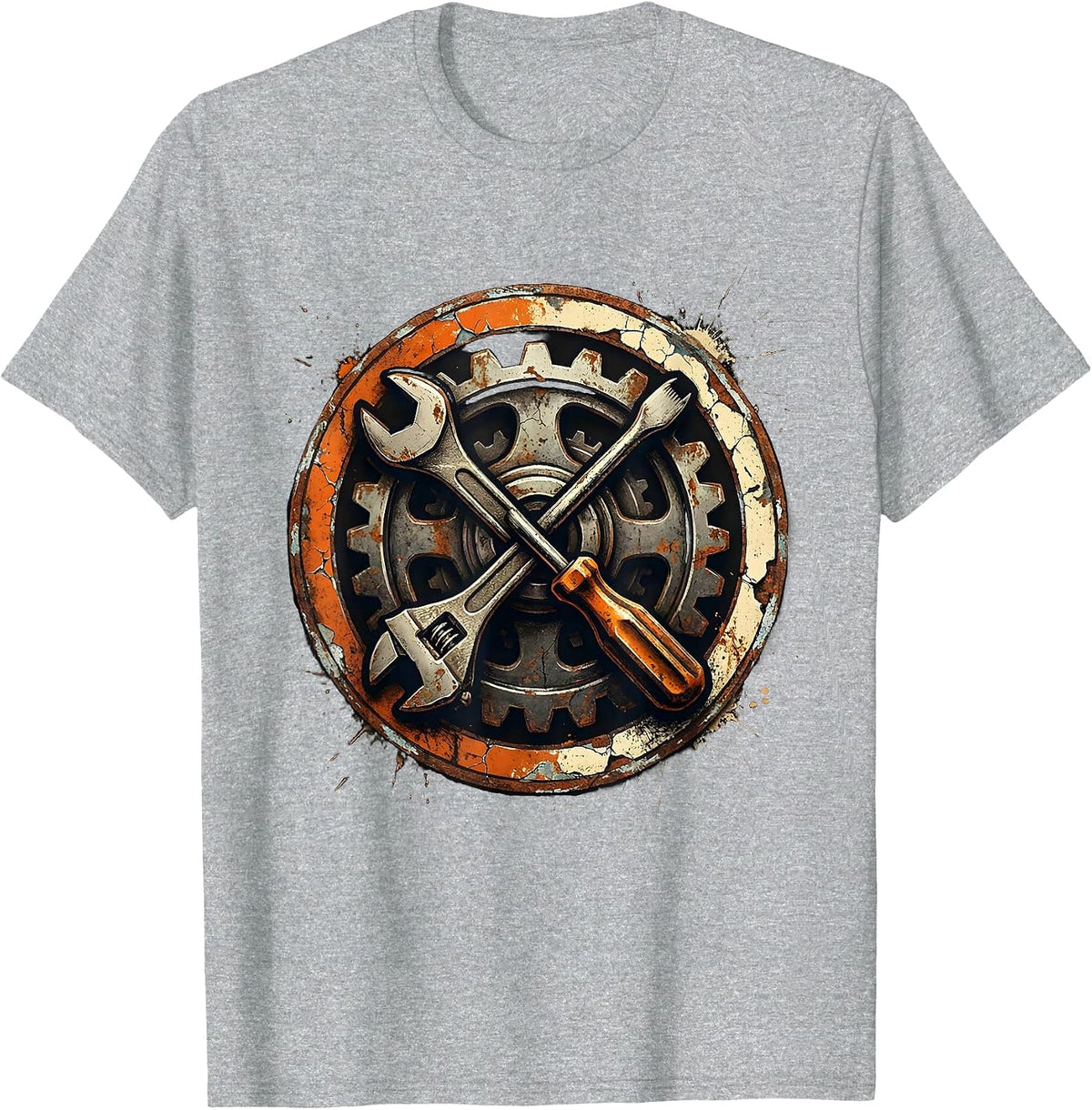 Men's Wrench Screwdriver Gear Mechanic Graphic T-Shirt - Heather Grey