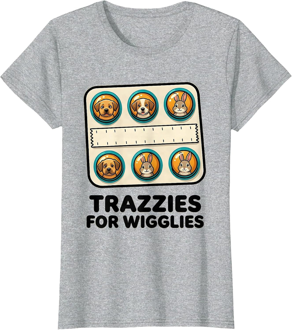 Trazzies For Wigglies Funny Vet Tech Veterinary Technician T-Shirt - Heather Grey