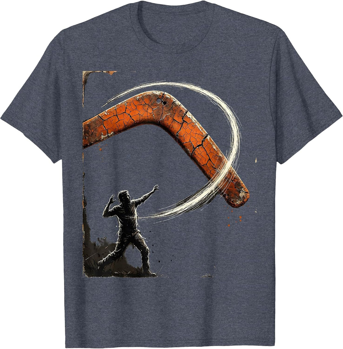 Boomerang Karma Funny FAFO Graphic Design T-Shirt - Heather Blue