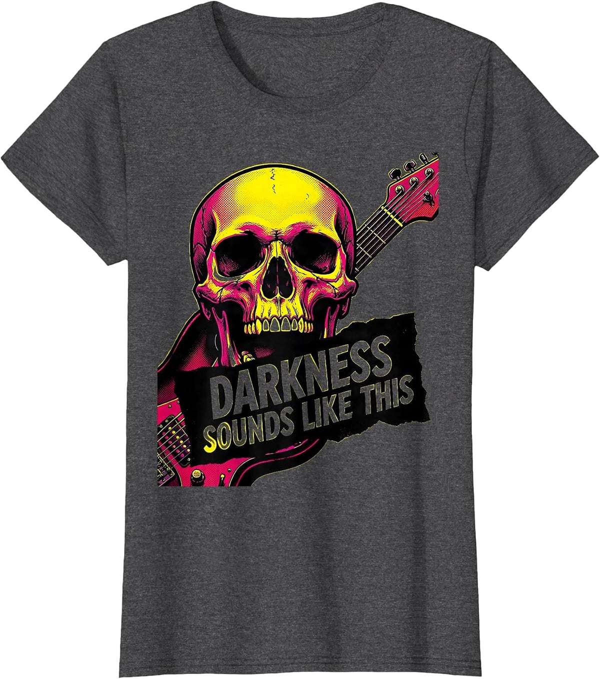Women's Darkness Sounds Like This Metal Band Design T-Shirt - Dark Heather Grey