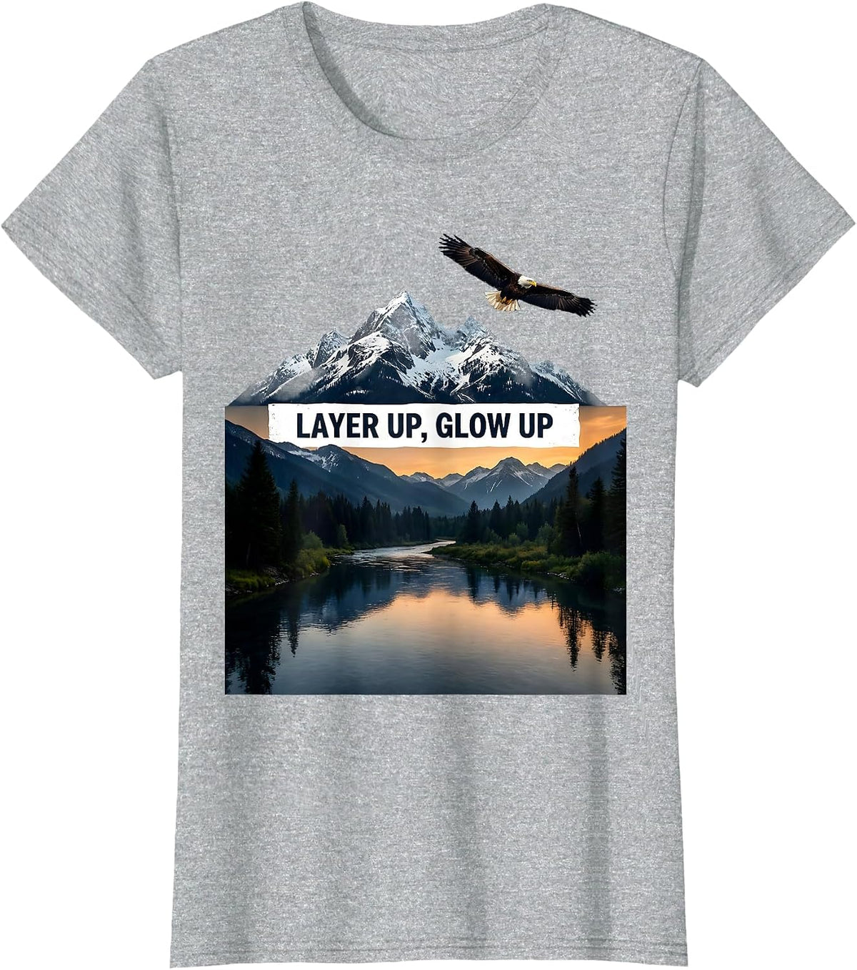 Women's Layer Up Glow Up K-Beauty Skincare Design T-Shirt - Heather Grey